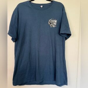 Mens Shirt 2X Blue Dead Inside But Caffeinated Tee T-shirt Shirt Sleeve Skull